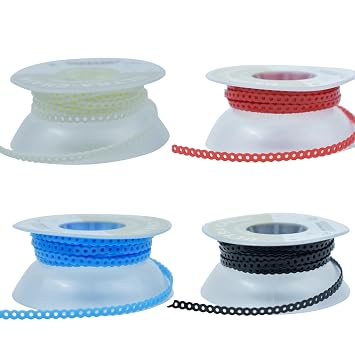 4 Pcs Dental Orthodontic Elastic Chain Power Chains for Brace,15ft/Roll Short