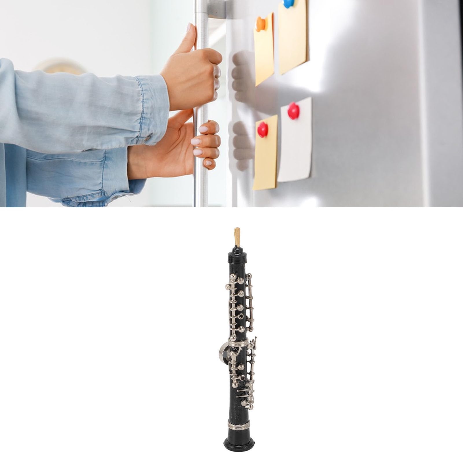 TOPINCN Modèle de Hautbois Miniature en Métal, Modèle de Mini Hautbois, Ornement D'instrument de Musique Polyvalent pour la Décoration de la Maison, Inspire L'intérêt Musical