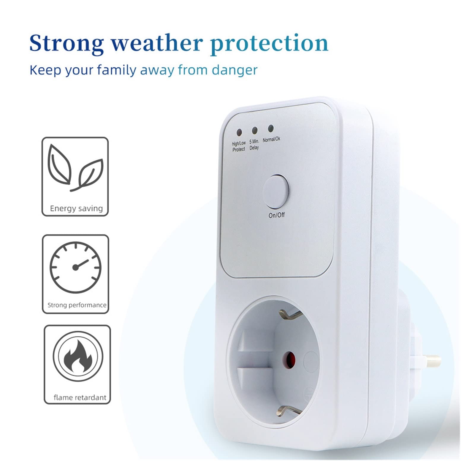 Presa Antifulmine Jadeshay - Protezione Sovratensioni Regolabile 220V 16A - Foto 2