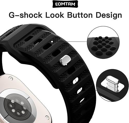 Miniatura 3 de EOMTAM Paquete de 3 correas deportivas de silicona suave de 1.024 in de ancho para hombre, compatibles con Apple Watch Ultra 21 Band 1.929 in 1.772