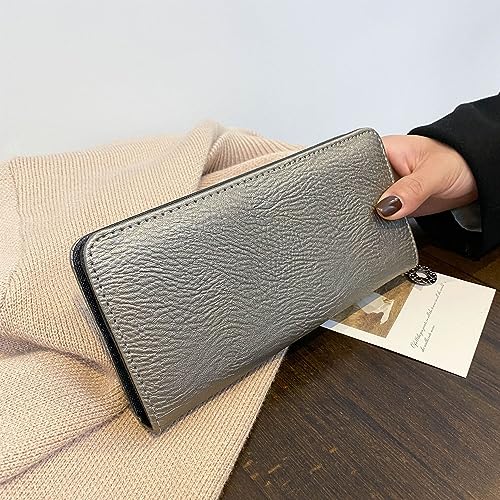 Skull Wallets for Women - Large Capacity Womens Clutch Wallet Purse Punk Studs Gothic Skull Chain Women Wallet Long Purse Credit Card Clutch for Women Handbag (Champagne Gold)3