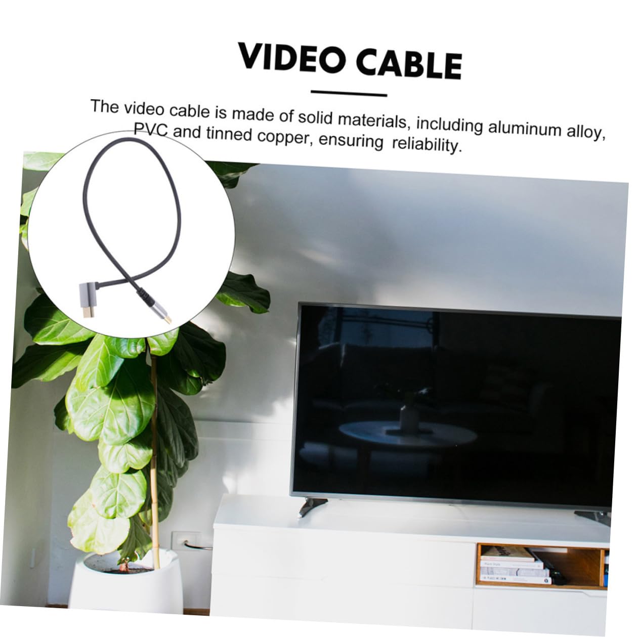8k High Speed Video Cable 1m Upward Angle Male to Male Wire for Tv, Laptop, Projector Connector, Flexible Display Cord for Home Theater and Computer