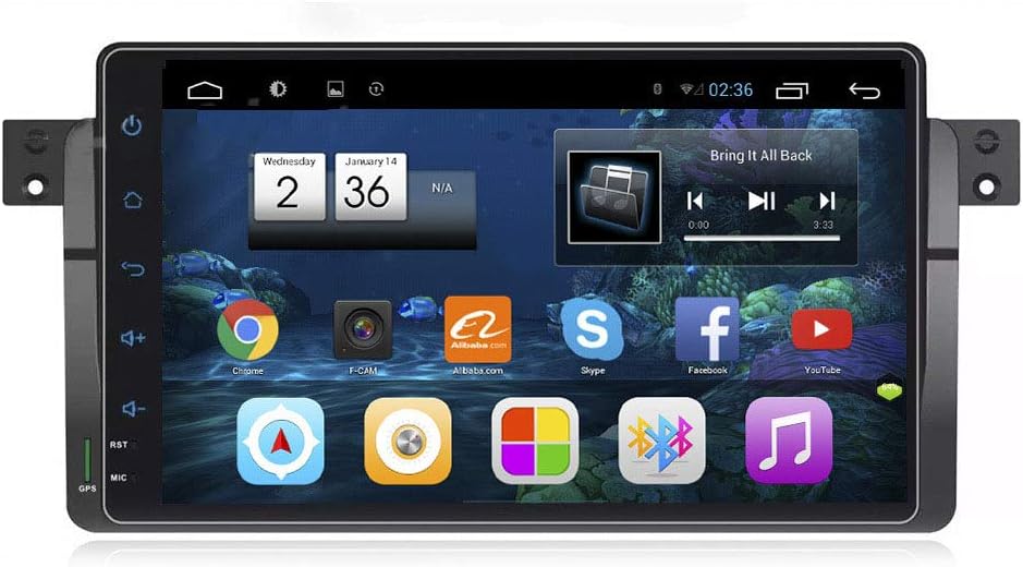 Large-Screen Car Navigation System Android Car Multimedia Player for BMW E46 M3 MG ZT Rover 75 with Bluetooth Hands-Free Calling/Steering Wheel Control/Mirror Link/Wireless Internet Function,E46