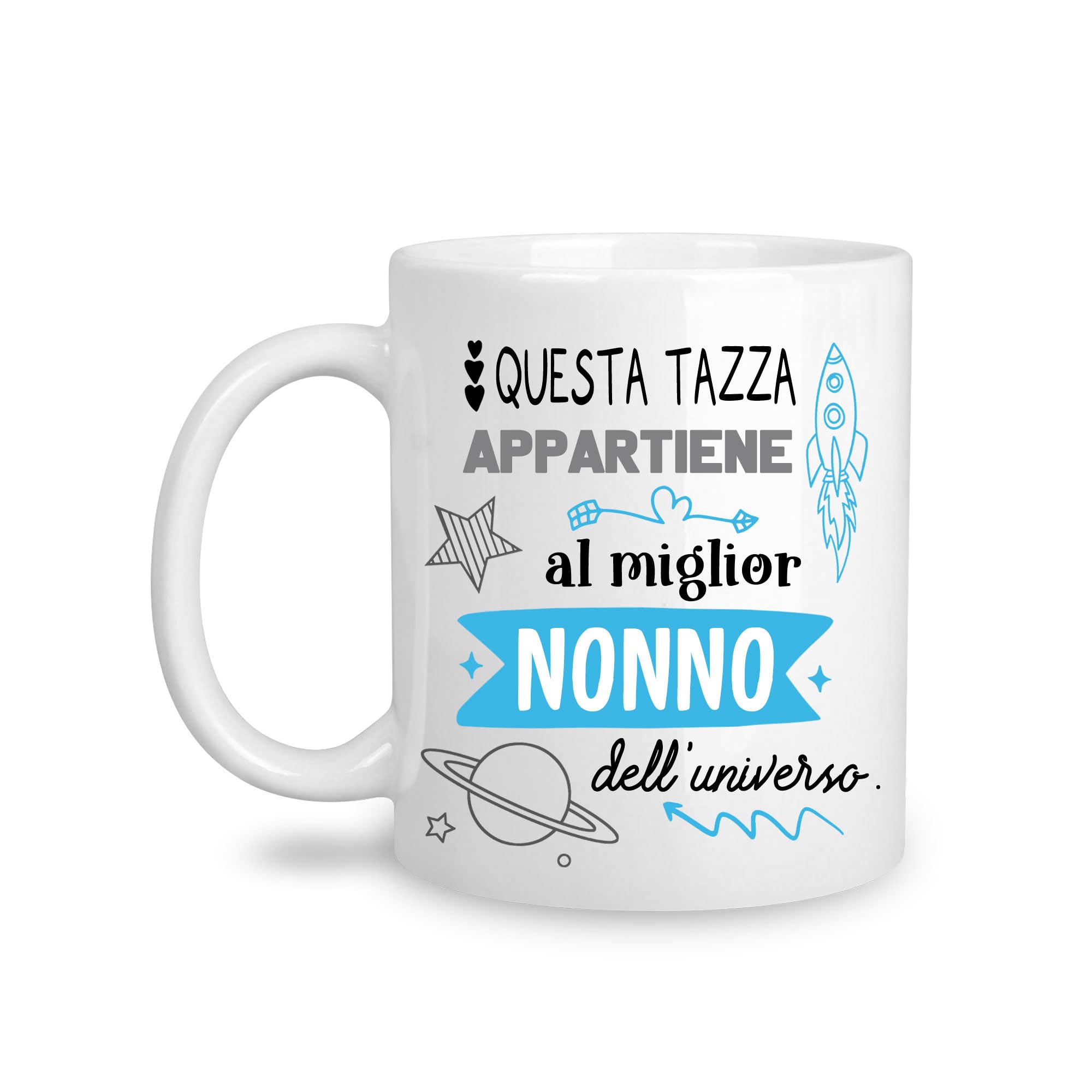Yufansd Mug Tazza Caffè - Al Miglior Nonno dell'Universo - Regalo Originale per Festa dei Nonni, Compleanno, Festa del Papà, Natale - Ceramica 350 ML
