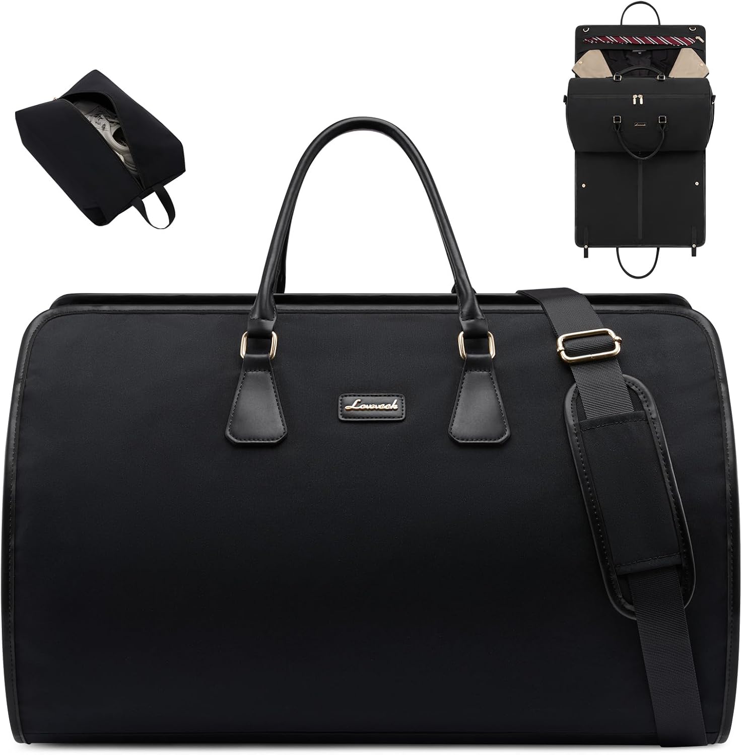 LOVEVOOK Convertible Travel Duffle Bag for Women Men,2 in 1 Garment Bag for Travel with Shoe Pouch,Overnight Weekender Carry On Duffel Bags for Airplane,Hanging Suitcase Suit Dress Business for Trip