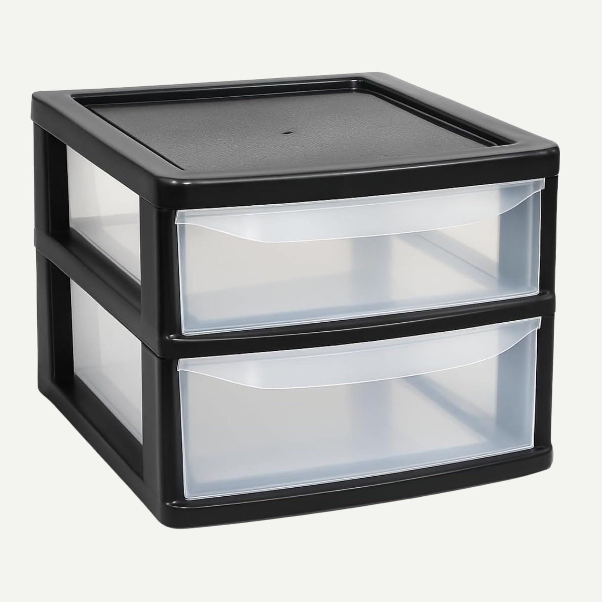 A4 Plastic Slim Storage Drawers Tower Unit Office Desktop Tabletop Home School Garage Portable Desk Organizer 2|3|4|6|8 Tiers (A4 Plastic Small Silver/Clear) (Black/Clear, A4 Slim 2 Drawers) โ image 1
