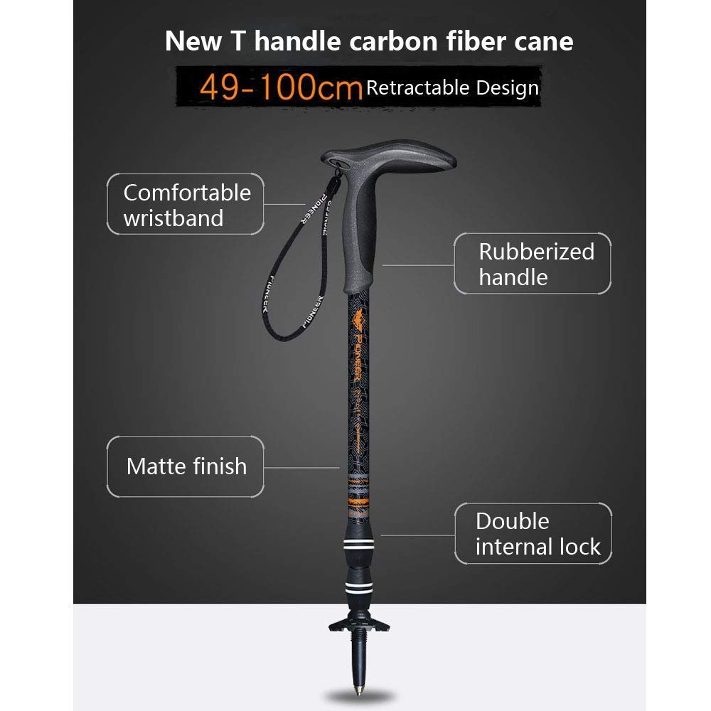 Poignée télescopique Ergonomique réglable avec système Anti-Choc à Verrouillage Rapide Bâtons de randonnée pour randonnée, Trekking, Camping, Voyage, 2 pièces