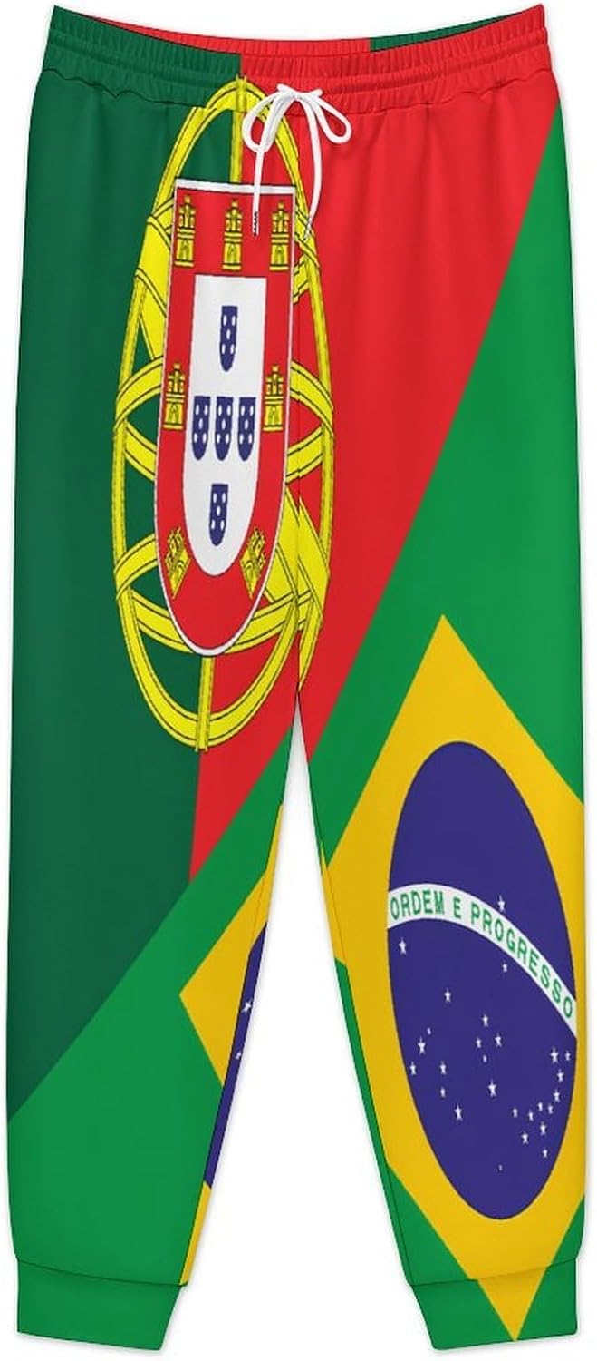 Portugal Brazil Flag Men Pants Lightweight Sweatpants Joggers Pant 4XL