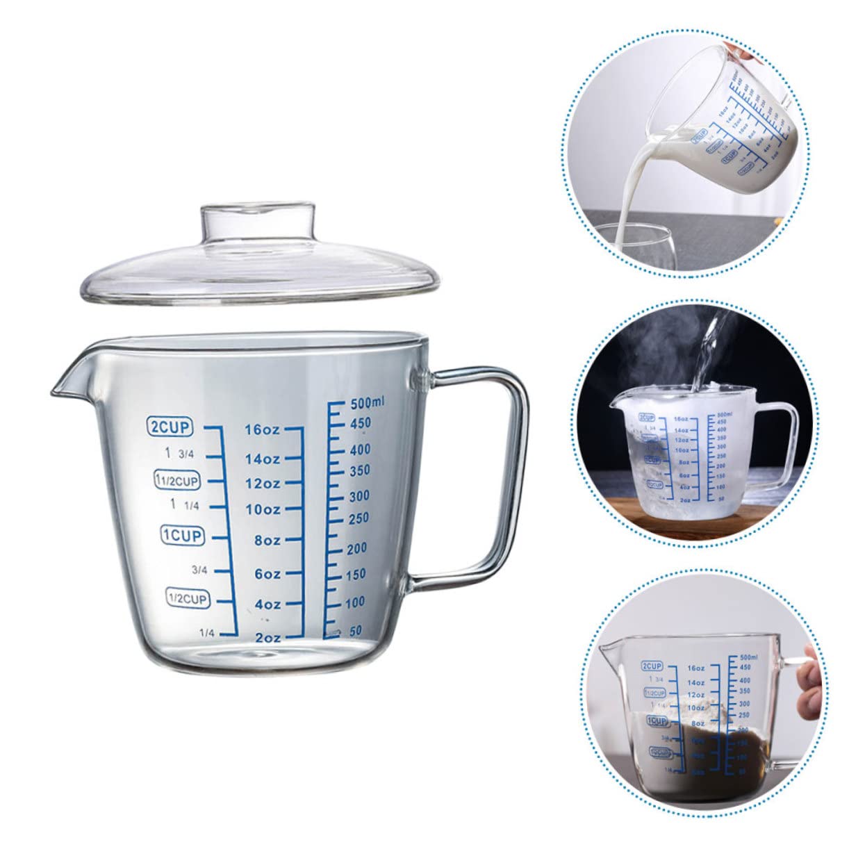 Glas Messbecher Mit Skala Für Heimgebrauch Küche Und Bäckerei Aus Hochwertigem Glasmaterial Und Präzise Zum Messen Von Flüssigkeiten Und Zutaten
