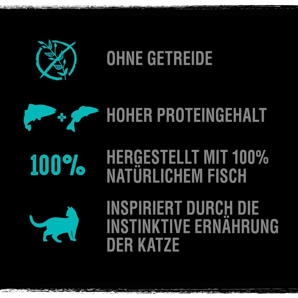 Crave Premium Trockenfutter mit Lachs & Weißfisch für Katzen – Getreidefreies Adult Katzenfutter mit hohem Proteingehalt –3 x 2,8 kg