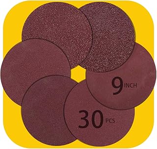 Ur-Excellent 9 Inch Sanding Discs 30 PCS Assorted Hook and Loop 9 in No Hole Sandpaper Orbital Sander Pads 5 pcs of Each 80 100 150 180 240 400 Grit Orbital Sandpaper