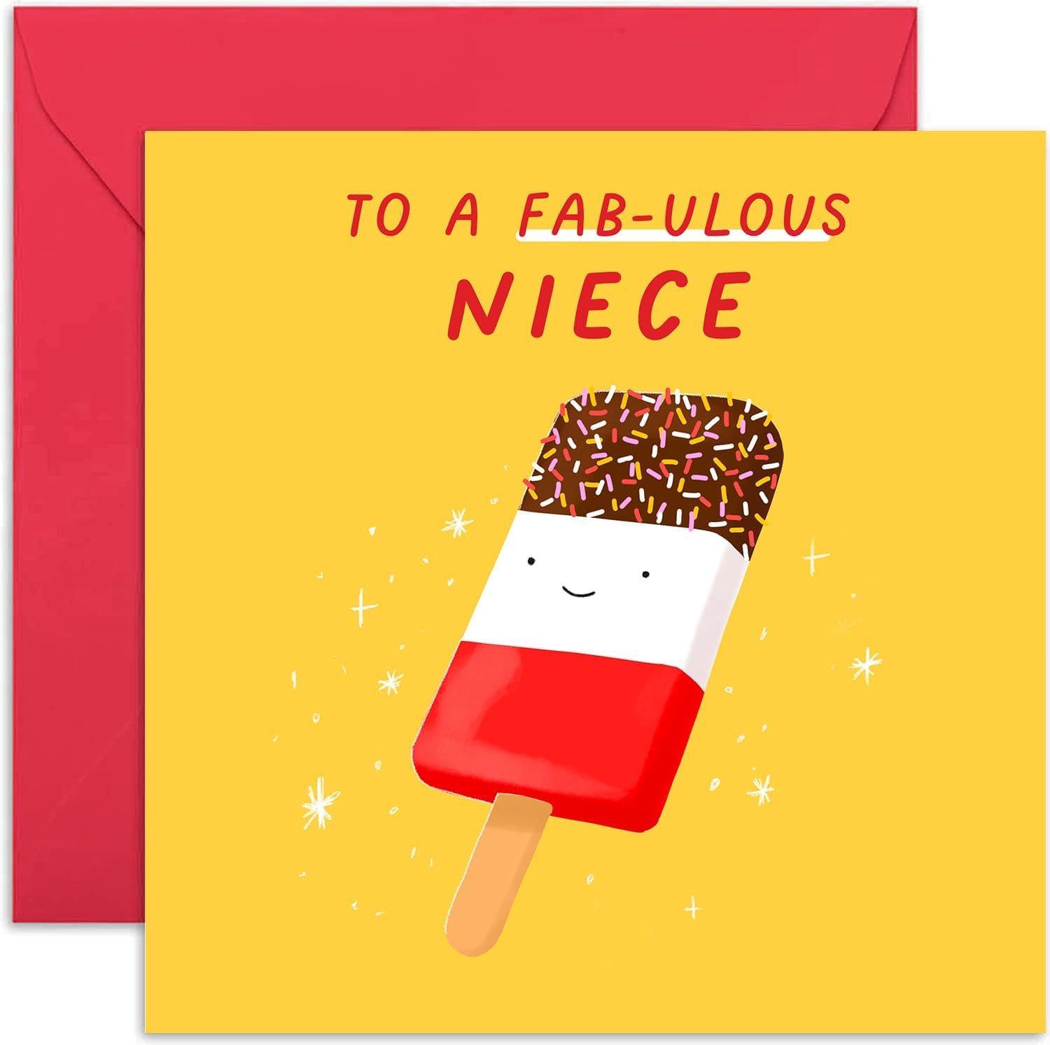 Old English Co. Birthday Cards for Women - Funny Birthday Card for Niece - Fab Ice Lolly Birthday Card for Her - Humorous Happy Birthday Gift for Friends and Family | Blank Inside