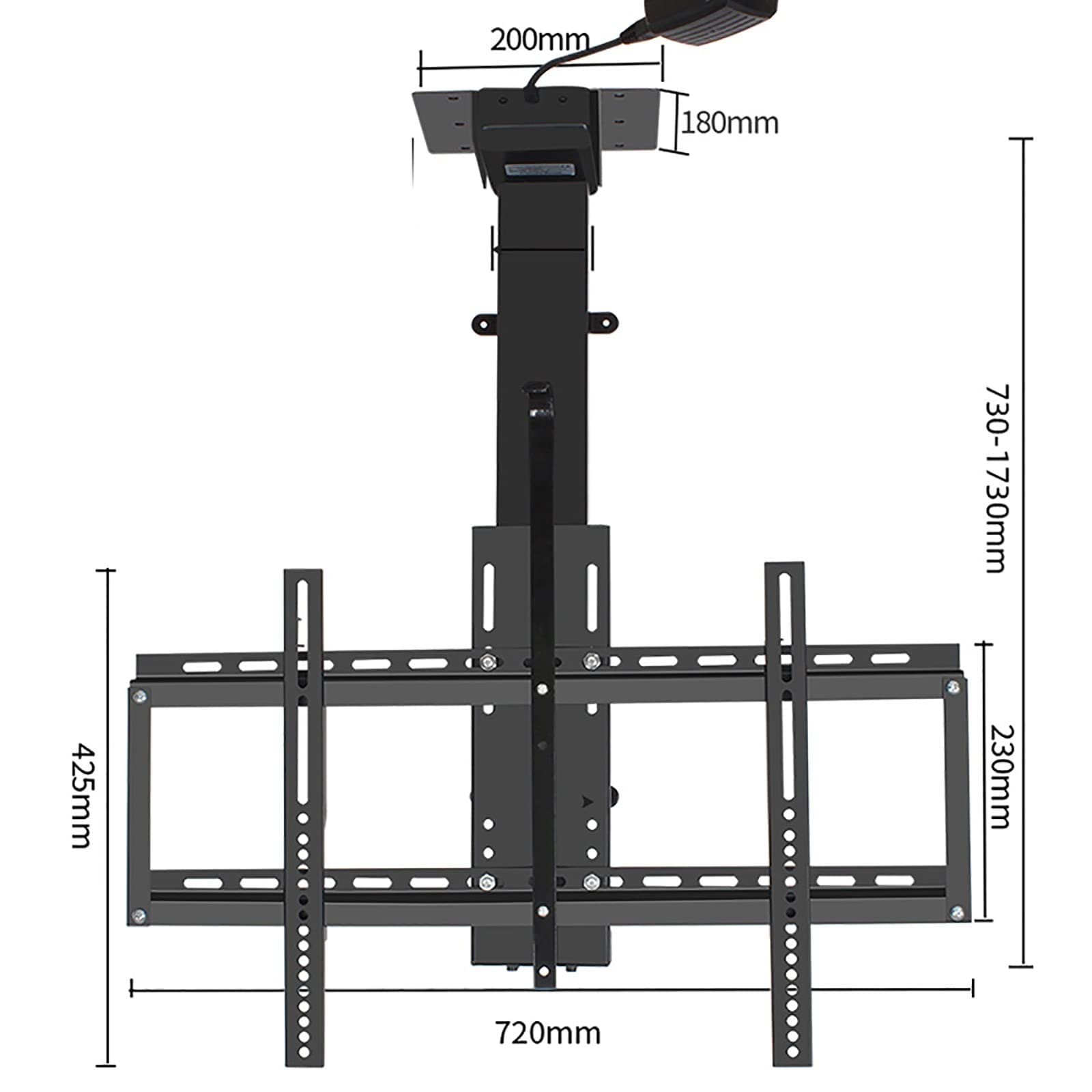 Soporte De Techo Motorizado para TV, Soporte para Monitor, Elevador Eléctrico para LCD con Control Remoto Y Función De Memoria, para Televisores De 32 A 75 Pulgadas Y Has