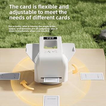 Automatic Card Shuffler Machine - 360° Rotating 2-in-1 Shuffling and Dealing with OLED Display and Adjustable Speed for Various Playing Cards
