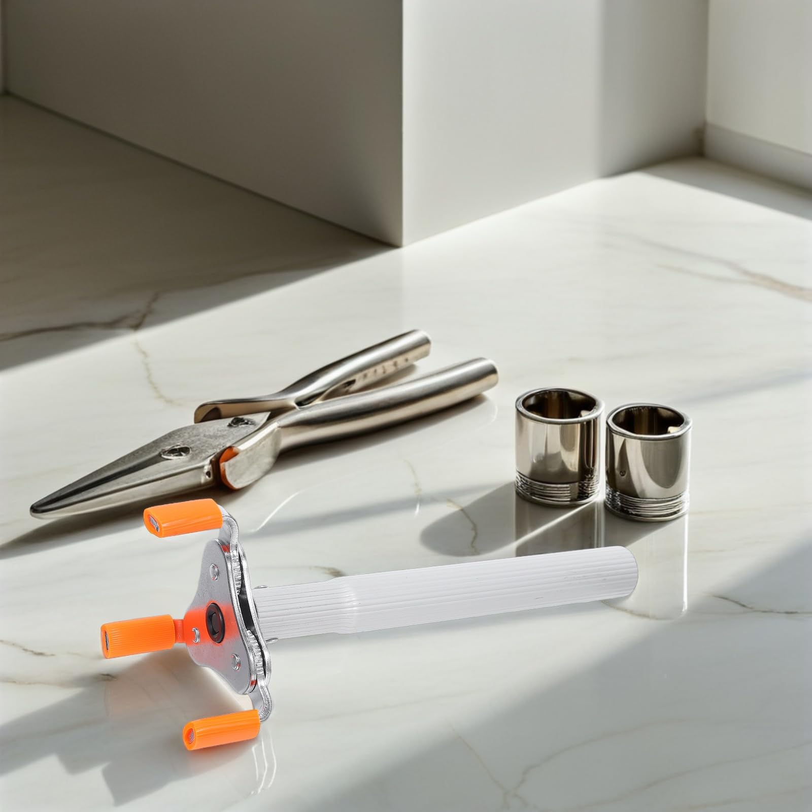 Toddmomy Herramienta Desmontaje Detector de Humo 2 Piezas con Cabezal de Garra y Poste Corto de Aluminio para Techos Altos, Accesorio de Instalación y Mantenimiento Seguro en Entornos