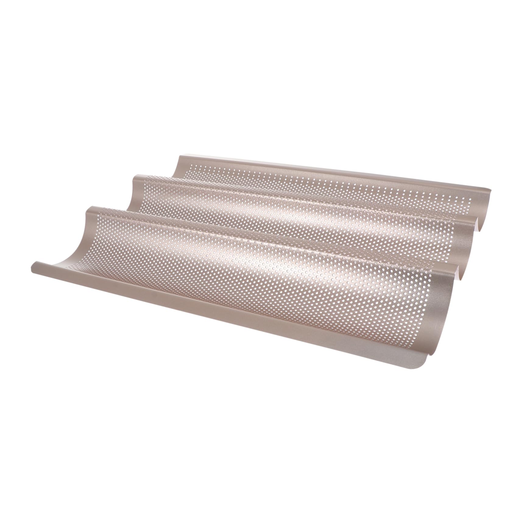 OUNONA Molde para Baguette Antiadherente de Acero al Carbono, 3 Ranuras, Fácil de Limpiar, para Hornear Pan en Panadería