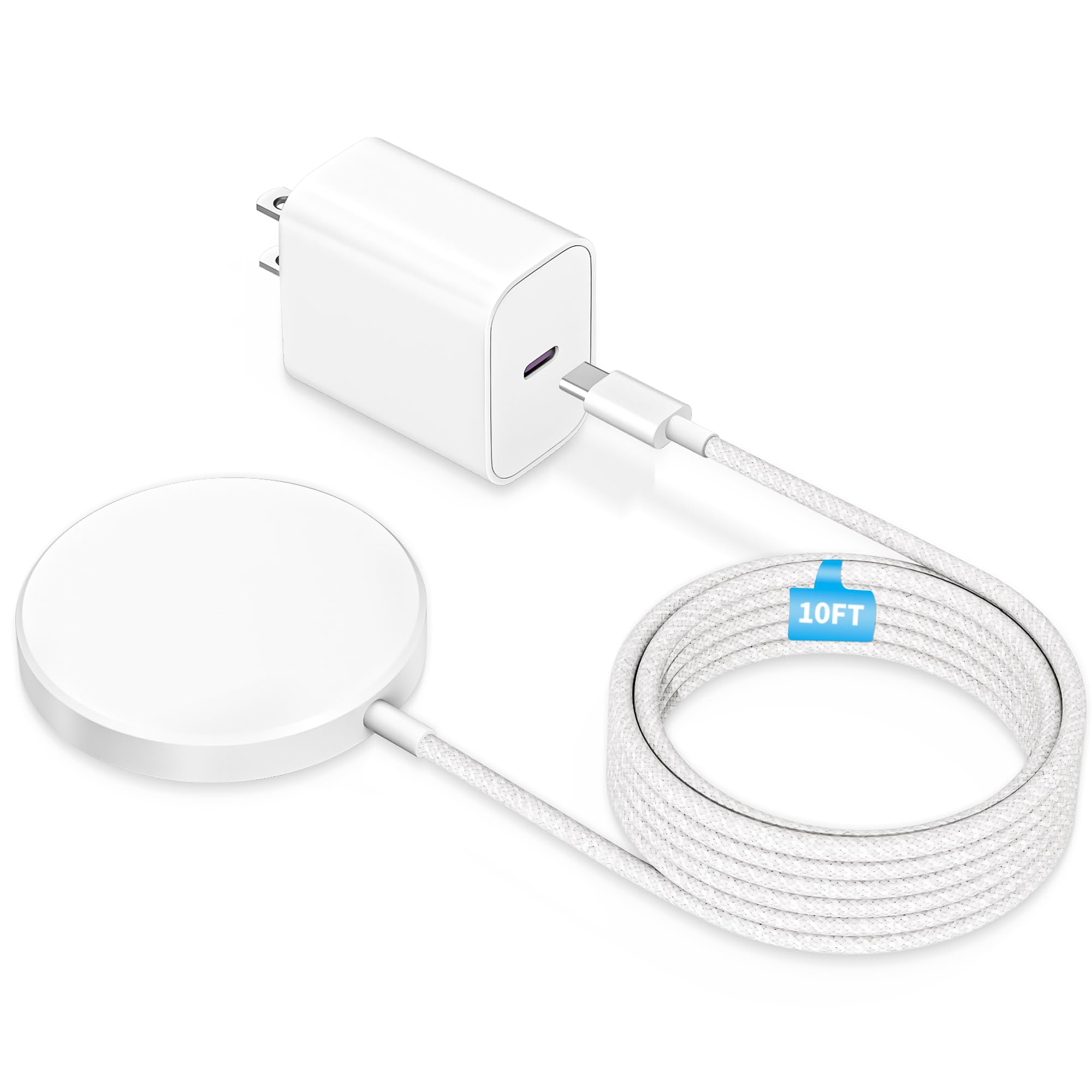Apple Certified Magnetic Wireless Charger 10FT Long 25W iPhone Magsafe Charger Fast Phone Charging Pad Wireless Magnetic Braid