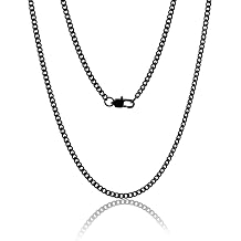 XIANNVXI Cuban Link Chain for Men Women 18k Real Gold Plated Mens Link Chain Necklace Silver Gold Black Stainless Steel Chain 20In 3mm/6mm/9mm Mens Jewelry