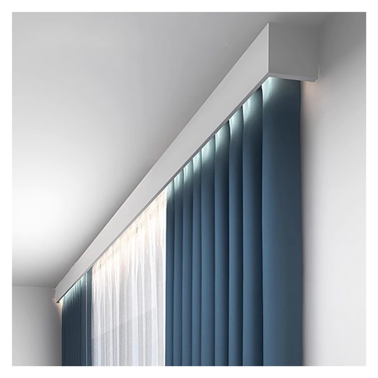 GLDYTVF Extra Long Aluminum Curtain Track Box, Wall-Mounting Hardware, Double Rail for Bedroom & Living Room, Durable and Stylish Window Treatment Solution