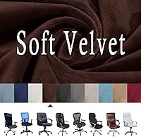 Vista 3 de ITFRO Funda para silla de oficina de 3 piezas con fundas para reposabrazos, funda de terciopelo para silla de escritorio de computadora