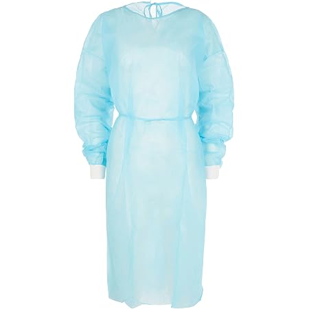 Blouses De Protection Jetables Résistantes Aux Fluides - Lot De 10 Pièces - Taille L - Bleu - Usage Médical Ou Alimentaire