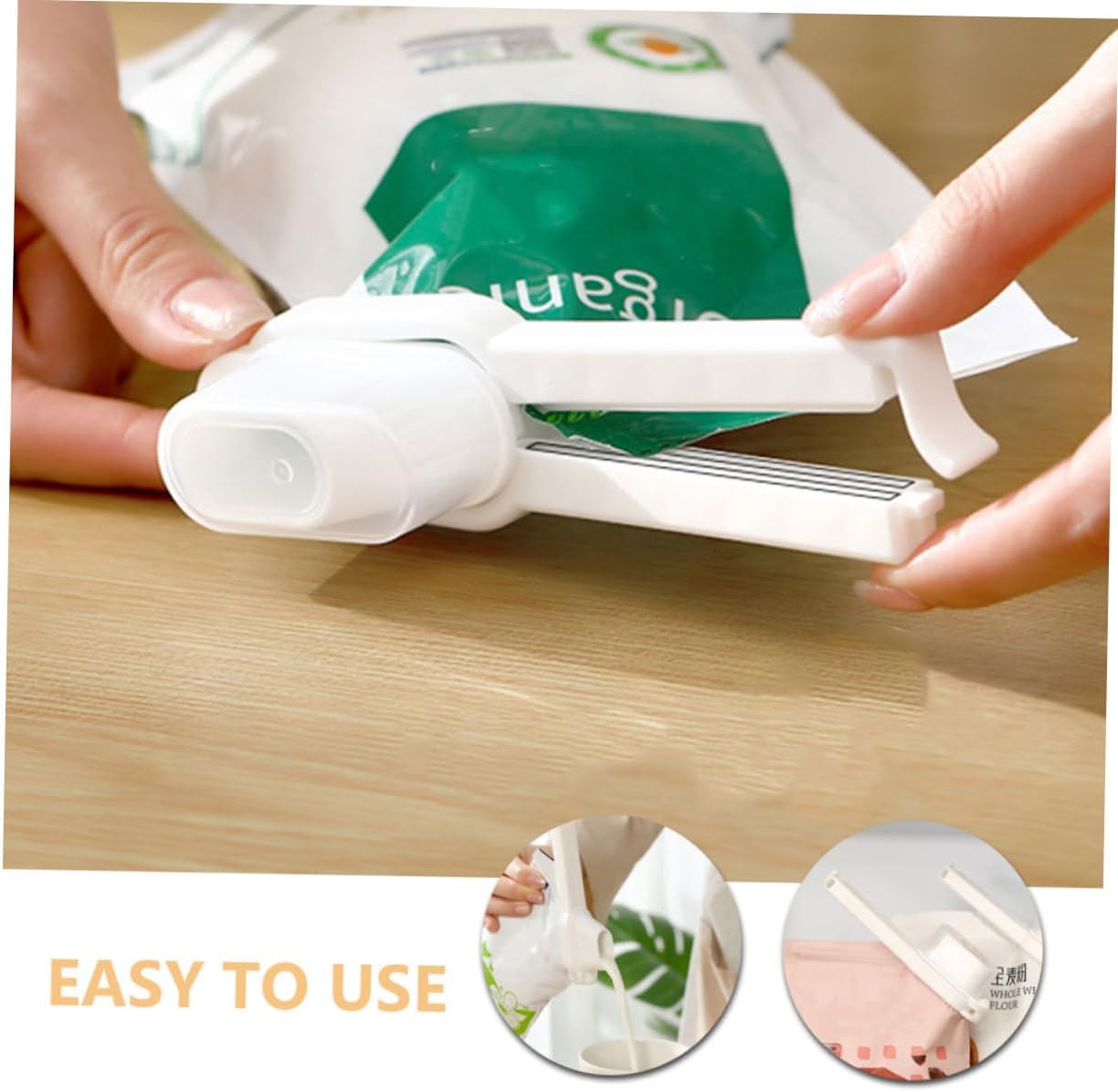 2pcs Food Bag Sealing Clip Pour Spout Airtight Snack Preservation Clips for Freshness Portable Lightweight Kitchen Gadgets for Easy Dispensing and Moisture Barrier image 3