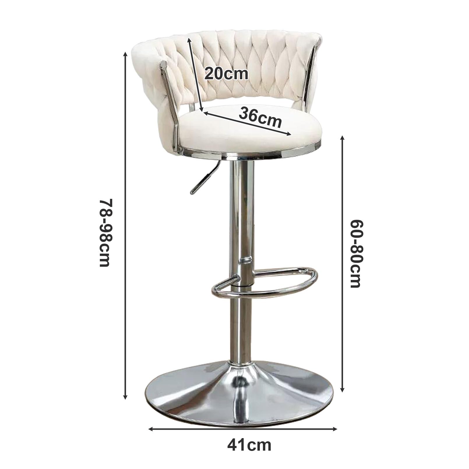 Lot De 2 Tabourets De Bar Velours Rotatifs Réglables En Hauteur - Chaises Hautes Modernes Marron