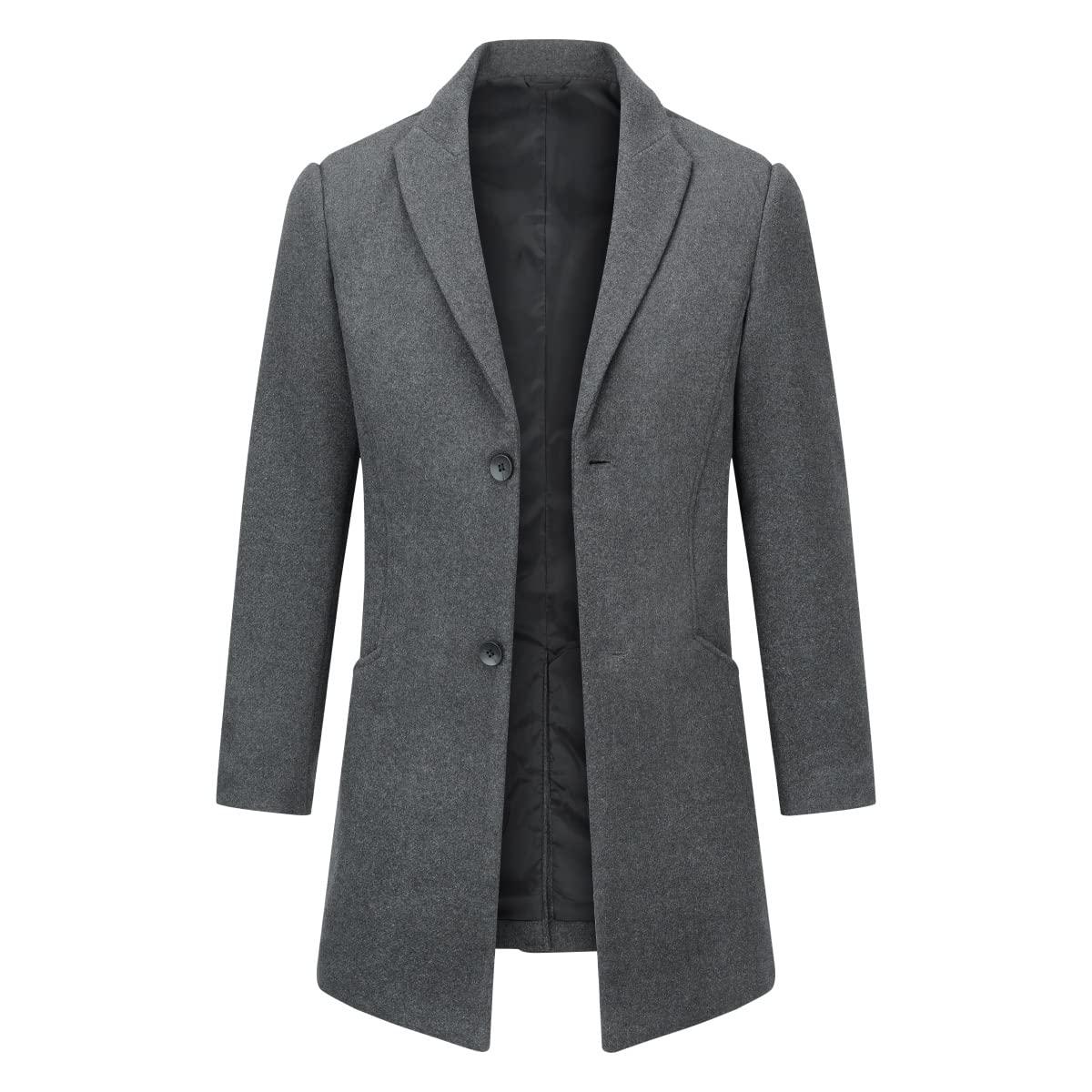 Allthemen Herren Wollmantel Mittellang Wintermantel Slim Fit Herrenmantel Wolle Warm Mantel Winter Business