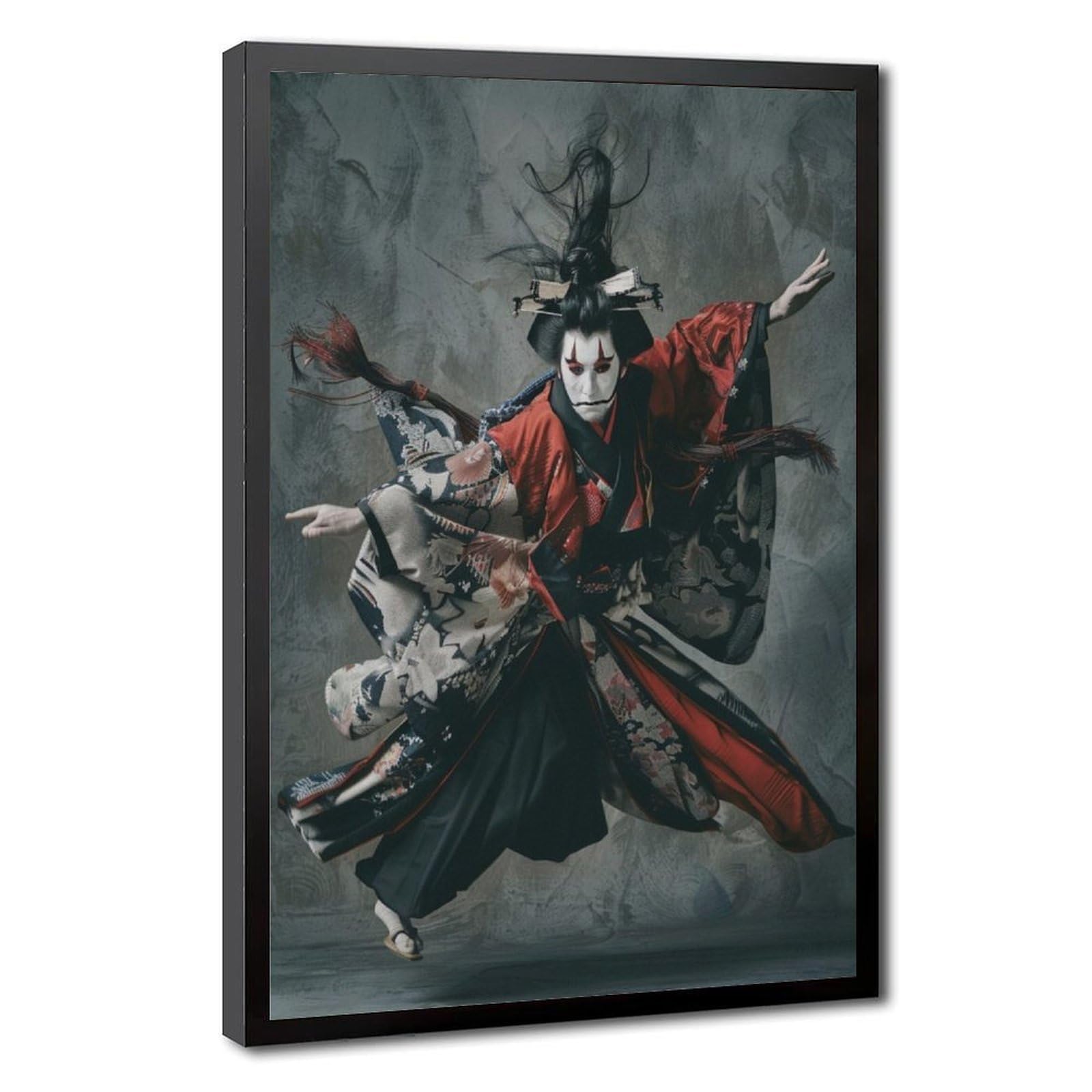 Lxwnze Pink Dynamic Kabuki Dancer, Graceful Poses Art Canvas Poster Bedroom Decor Landscape Office Room Decor Gift 8" L X 12" W