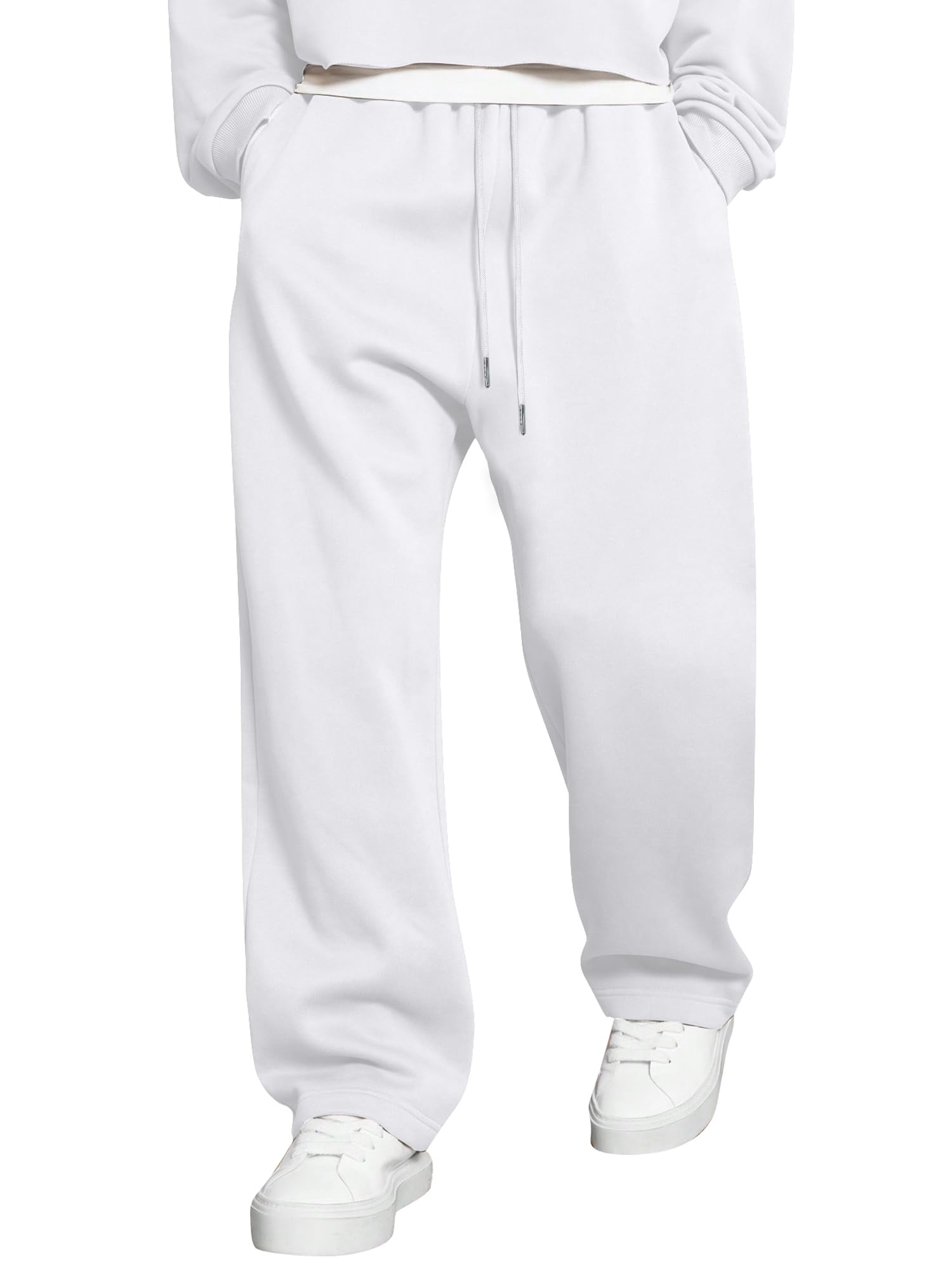 JMIERR Herren Casual Baggy Hosen Breite Beine Lounge Workout Gym Reise Sweatpants mit Taschen S-3XL