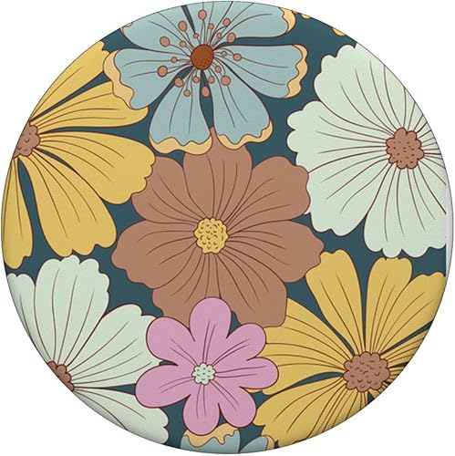 Miniatura 3 de PopSockets PopSockets de estilo vintage de los años 60 y 70 estético amarillo topo PopSockets intercambiables PopGrip