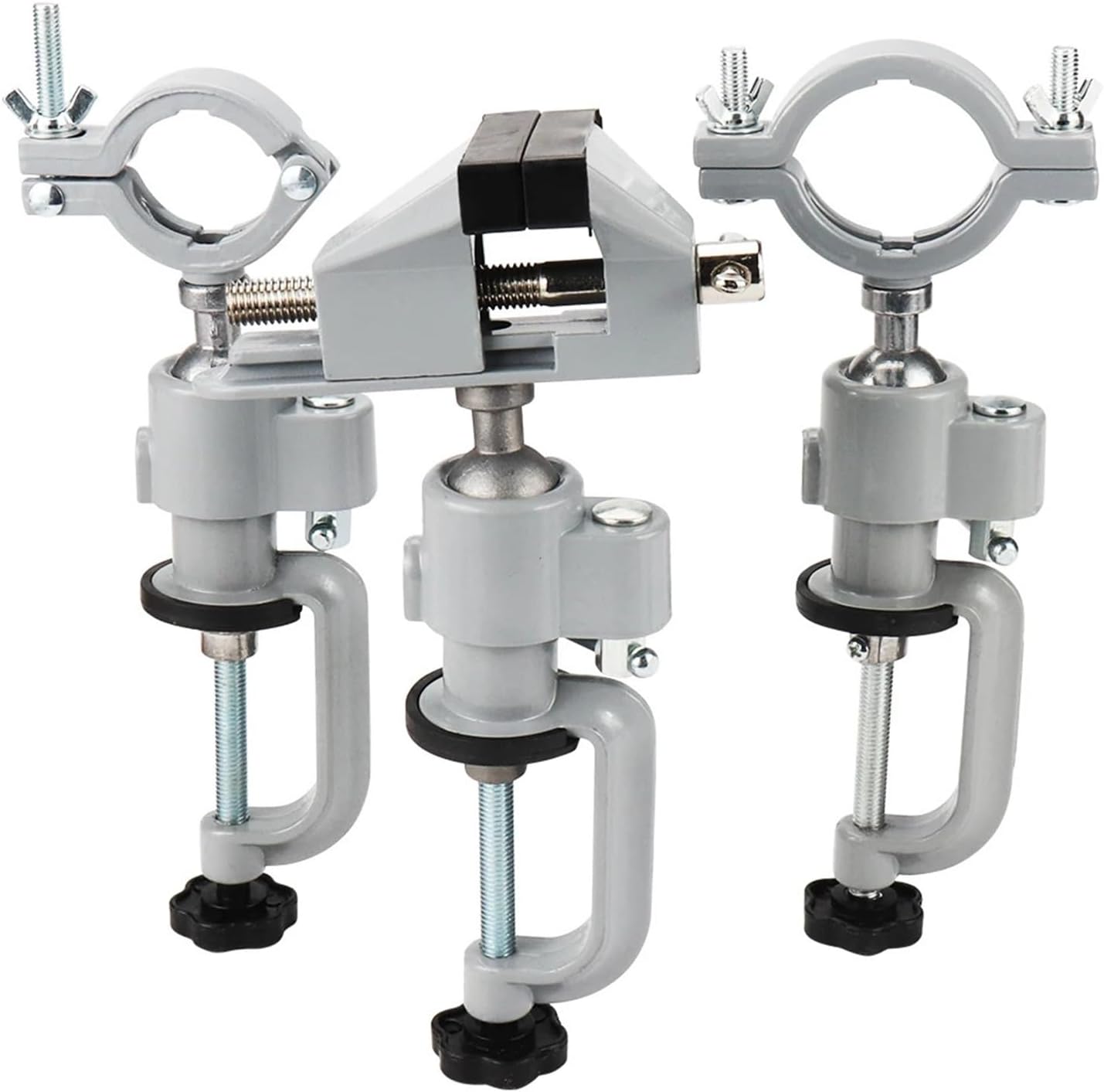 1PCS 360 Degree Rotatable Table Vise Clamp-on Grinder Holder Electric Drill Stand Bracket Machine Tools Accessory Bench Clamp(C)