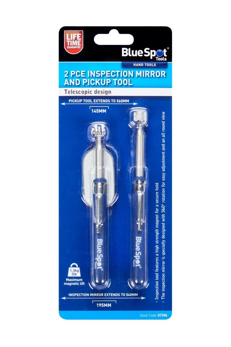 Blue Spot Bluespot 2 Piece Inspection Mirror And Pickup Tool Set