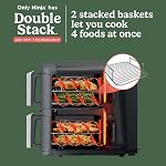 Friteuse à air Ninja DoubleStack Smart XL à 2 paniers, système de cuisson intelligent, thermomètre intégré, technologie DoubleStack, design peu encombrant, 10 QT, 6-en-1, Smart Finish et Match Cook, Friture à air