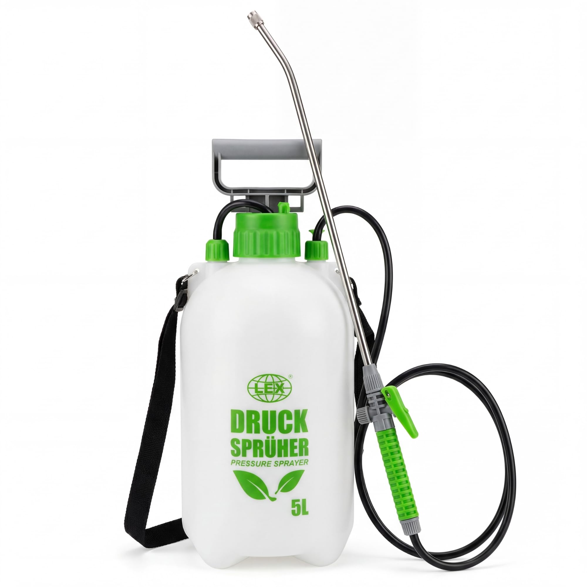 Drucksprüher 5 Liter 3 bar Sprühstange und Düse aus Edelstahl. Länge Lanze Plus Schlauch 170cm!