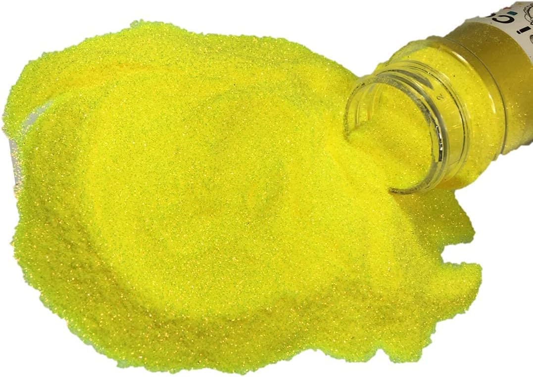 iConnectWith Glitter – Sunshine Yellow, Extra Fine Iridescent Glitter; Multi-use for Crafts, Decorations, Nail Art, Makeup, Tumblers, Resin Art, and DIY Projects
