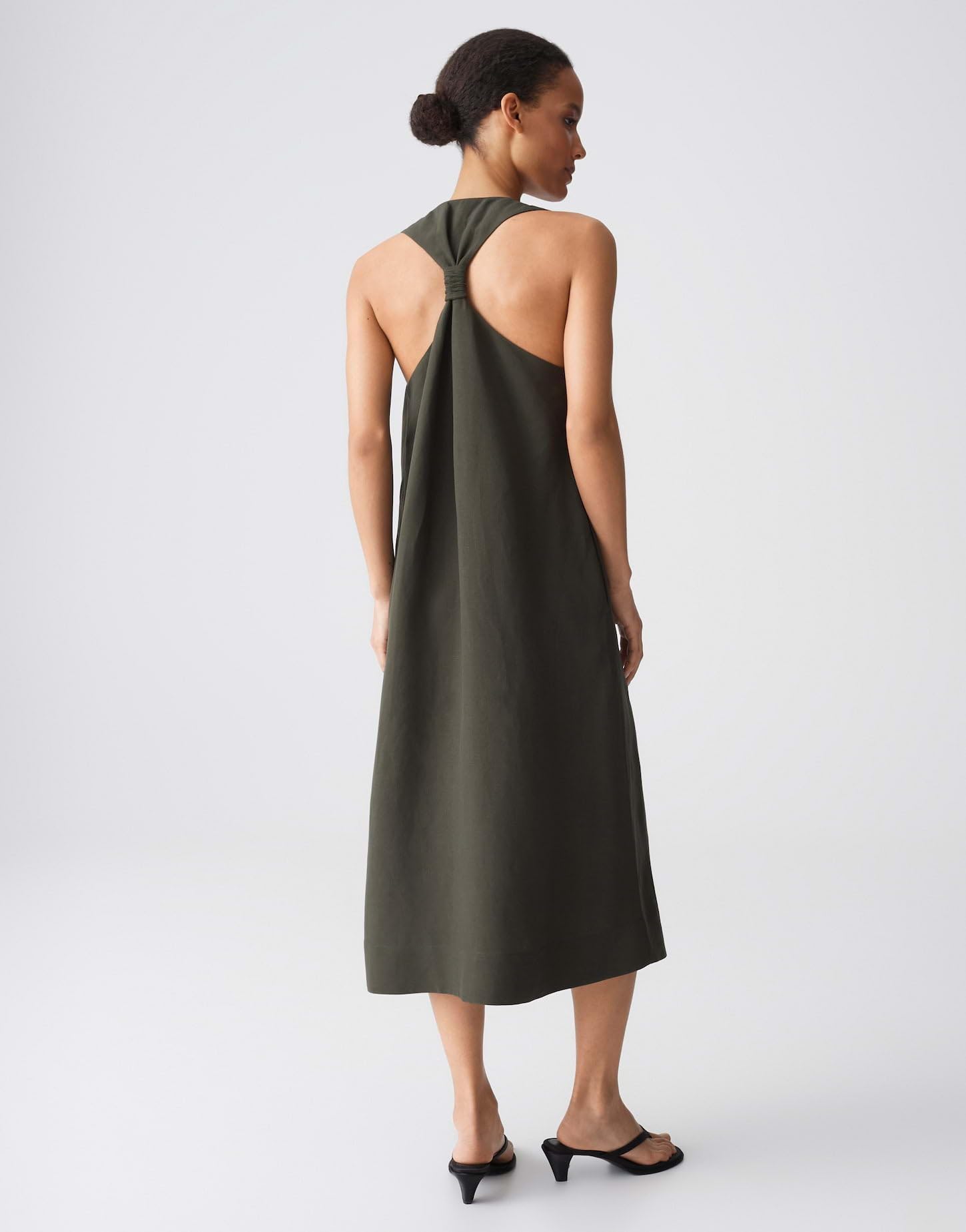 OPUS Damen Midikleid | Neckholderkleid aus nachhaltigem Viskose Leinen Mix