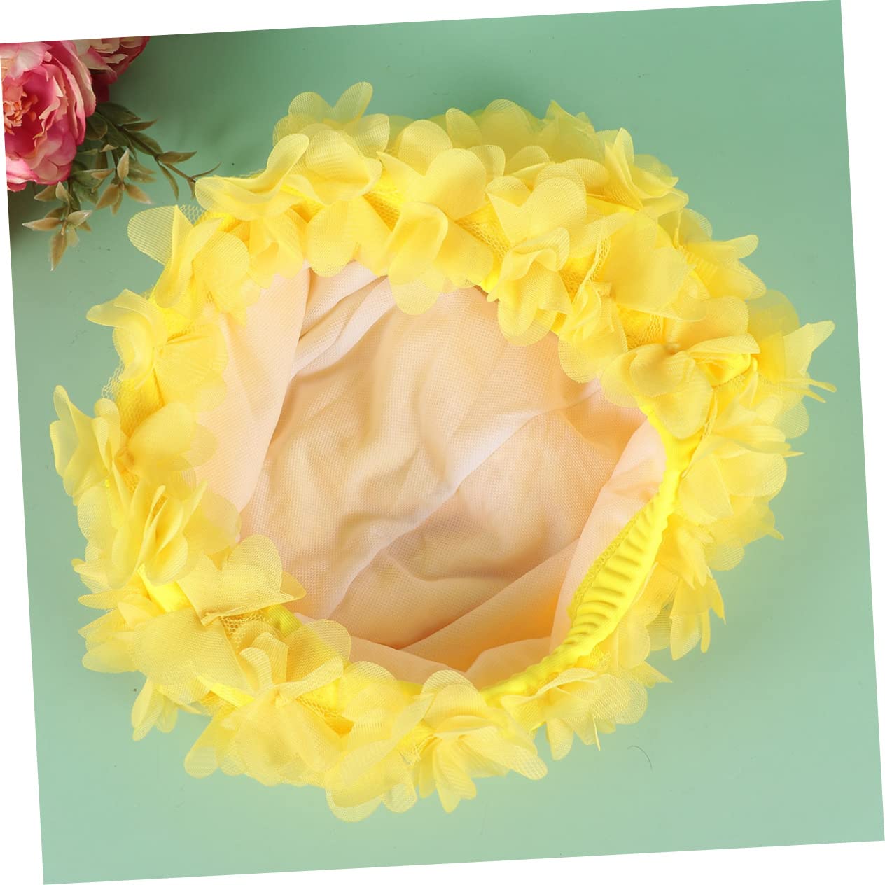 HANABASS Bonnet De Bain Fleuri Chapeau De Natation Fille Chapeau De pour Enfants Bonnets De Bain Pétales De Fleurs Bonnet De Bain Femme Grand Bonnet De Bain Rose