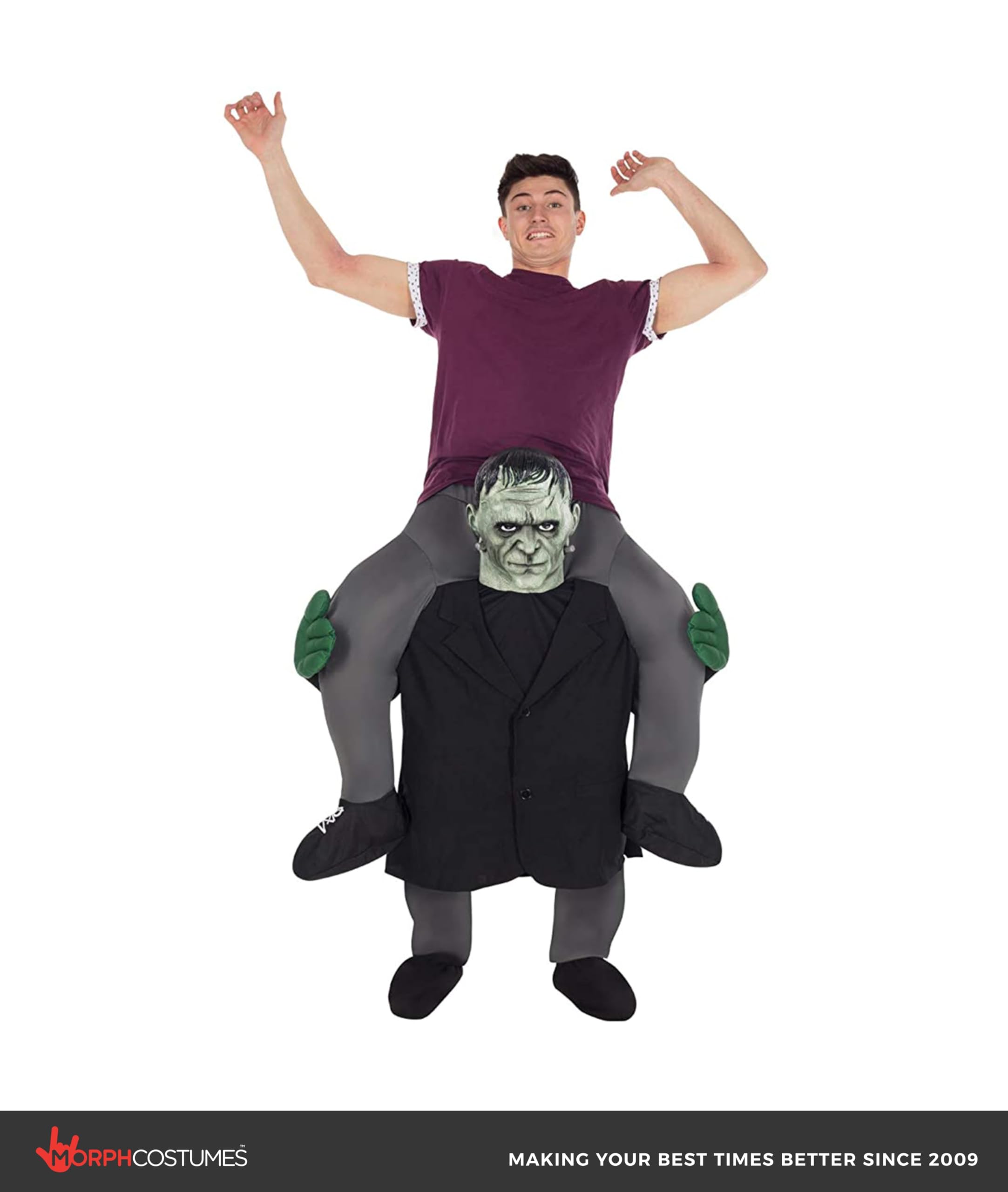 Morph Fantasia de Frankenstein Piggy Back para adultos, fantasia