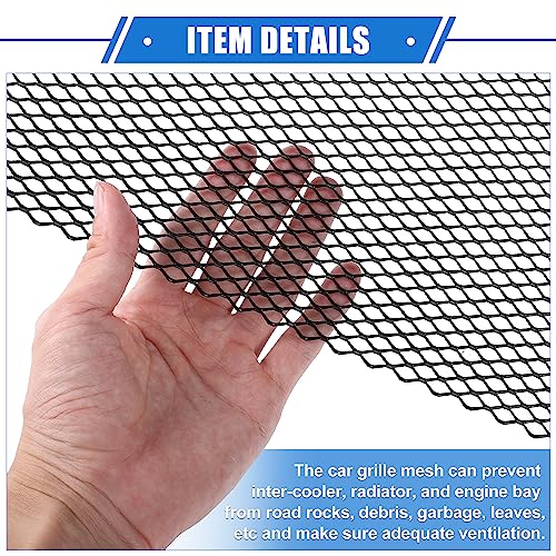 Image of Car Grill Mesh, 40x13 Inch 12x6mm Hexagon Hole Car Pickup Truck Grille Mesh Sheet Air Intake Insert Universal for Car Multifunctional Aluminum Alloy Black