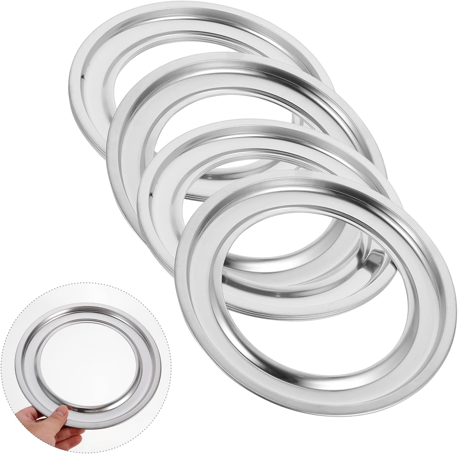 Stainless Steel Gas Stove Accessories Gas Range Stove Pans Burner Covers Replacement Drip Pans