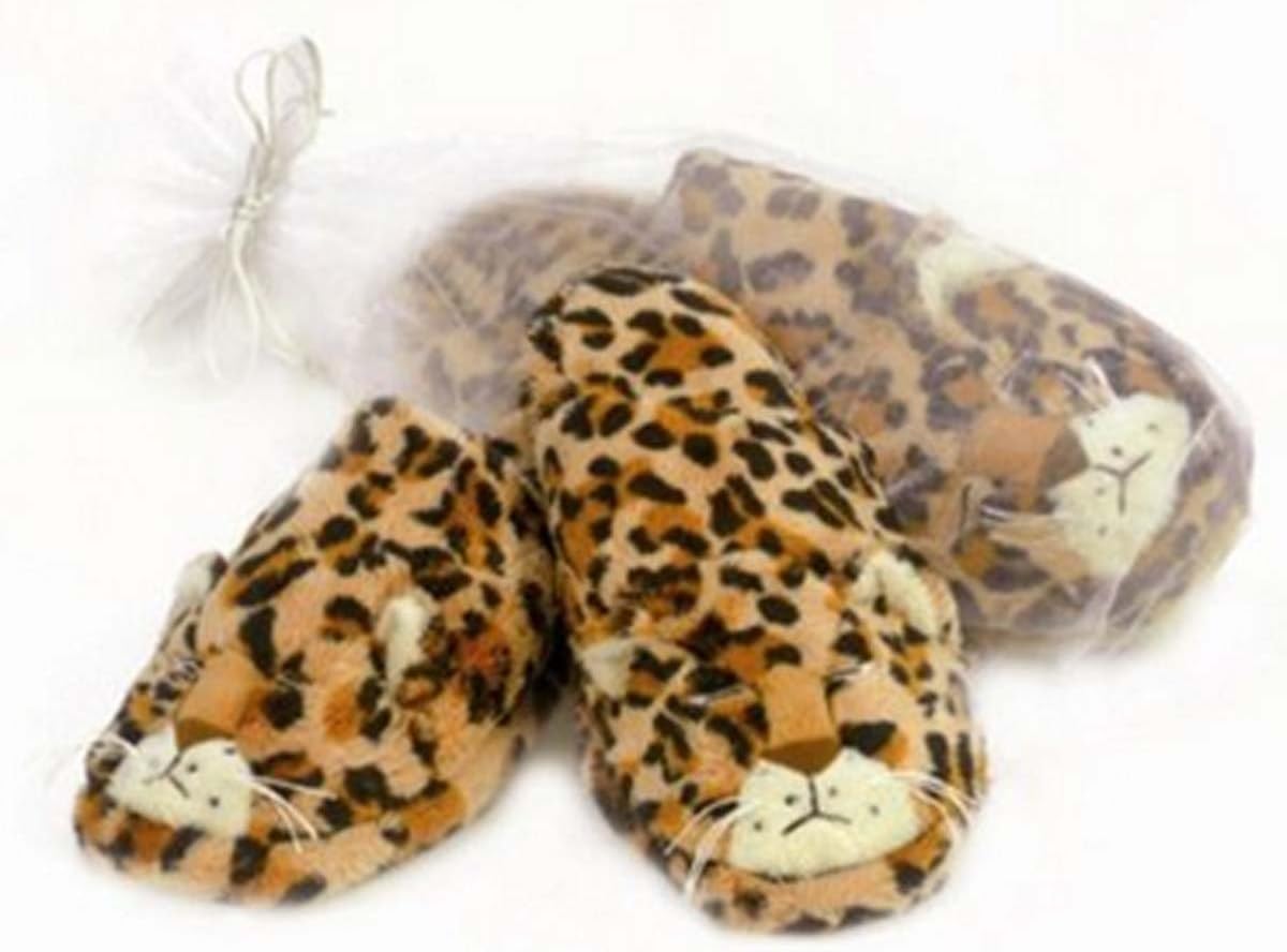 Leopard Heated Herbal Slippers - Large (10 - 11)