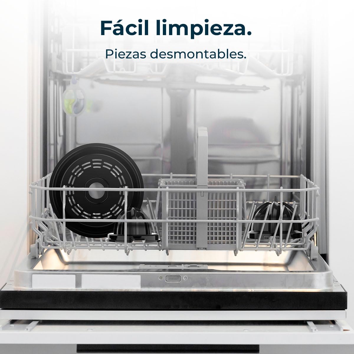 Cecotec Exprimidor Eléctrico de Brazo para Naranjas y Cítricos EssentialVita Hyden 120. 120W, 2 Conos Desmontables de Plástico de Diferente Tamaño, Mango y Tapa de Plástico, Capacidad de 250ml