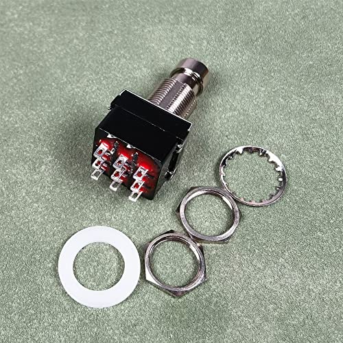 Gebildet 4pcs Gitarren Effektpedal 3PDT Fußschalter 9-pin Rastender Stomp Druckknopf Fußschalter für True Bypass-Lötösen