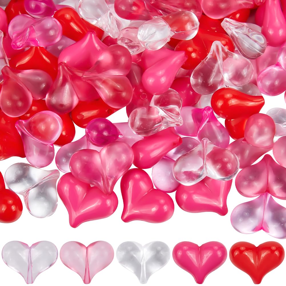 Perles en forme de cœur rose en acrylique SUNNYCLUE pour bijoux