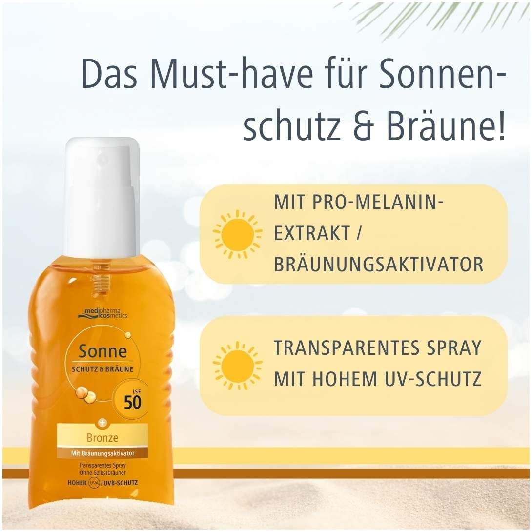 Doppelpack: Sonne Schutz&Bräune Bronze Pump-Spray LSF 50 - Sonnenspray mit Bräunungsaktivator - zur Unterstützung der
