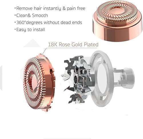 Vista 6 de tuokiy Cabezales de repuesto para depilación facial para acabado táctil impecable, repuesto para cabezales de repuesto impecables