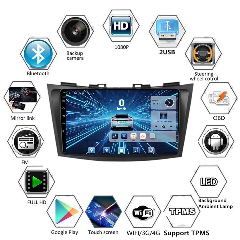 Autoradio Android pour Suzuki Swift avec fonction Mirrorlink et Bluetooth mains libres - 4