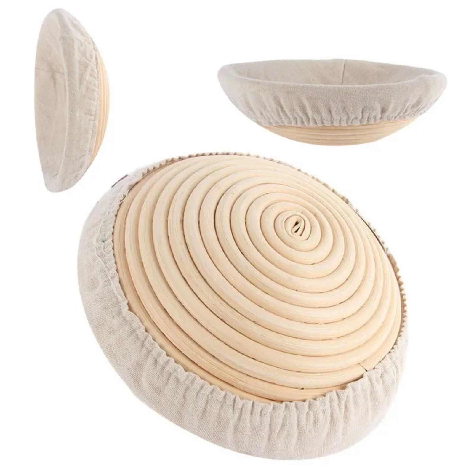 Cestas ovaladas/redondas de mimbre for fermentación pan, cestas a prueba for Hornear en Casa, cesta, almacenamiento alimentos, herramienta DIY Para Pan(25x8.5cm)