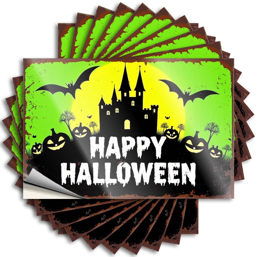Happy Halloween! Tiny Bar Cart Decor - Tattoos Garage Removable Vinyl Decal(6X9CM)